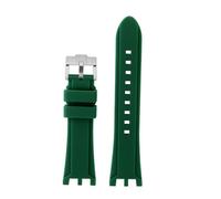 HTHRRFE Bracelet de montre à double encoche compatible avec Versace V-RACECHRONO, bracelet en caoutchouc de silicone, accessoires GTM(A Green silver)