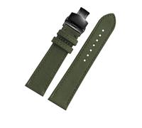 HTHRRFE Bracelet de montre compatible avec Breitling Avenger Deep Dive Seawolf Super Ocean Series, bracelet en cuir et nylon jaune Wolf, 22 mm, 24 mm(Army green black,22mm)