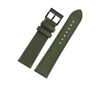 HTHRRFE Bracelet de montre compatible avec Breitling Avenger Deep Dive Seawolf Super Ocean Series, bracelet en cuir et nylon jaune Wolf, 22 mm, 24 mm(Army green BK,22mm)