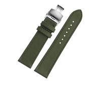 HTHRRFE Bracelet de montre compatible avec Breitling Avenger Deep Dive Seawolf Super Ocean Series, bracelet en cuir et nylon jaune Wolf, 22 mm, 24 mm(Army green silver,22mm)