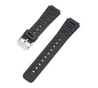 HTHRRFE Bracelet de montre convexe en résine for homme, compatible avec les montres Casio CA-53W, CA-61W, FT-100W, W-520U, étanche, avec accessoires(Black-S clasp)
