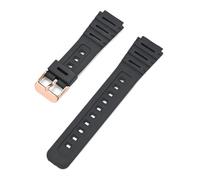 HTHRRFE Bracelet de montre convexe en résine for homme, compatible avec les montres Casio CA-53W, CA-61W, FT-100W, W-520U, étanche, avec accessoires(Black-R clasp)