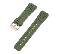HTHRRFE Bracelet de montre convexe en résine for homme, compatible avec les montres Casio CA-53W, CA-61W, FT-100W, W-520U, étanche, avec accessoires(Green-R clasp)