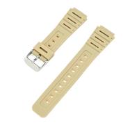 HTHRRFE Bracelet de montre convexe en résine for homme, compatible avec les montres Casio CA-53W, CA-61W, FT-100W, W-520U, étanche, avec accessoires(Beige-S clasp)
