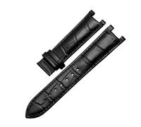 HTHRRFE Bracelet de montre cranté en cuir de vachette grain de crocodile compatible avec GC Guess Pasha bracelet étanche en cuir de vache 20 x 11 mm 22 x 13 mm for hommes(Black-a-no clasp,22-13mm)