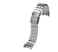 HTHRRFE Bracelet de montre en acier inoxydable de 21 mm, extrémité incurvée, compatible avec Swatch YRS403 YRS412 YRS402G YRS426, bracelet de montre argenté for homme, accessoires