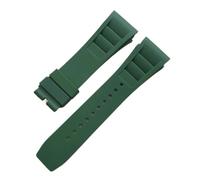 HTHRRFE Bracelet de montre en caoutchouc 25 mm, rouge, noir, vert, gris, bleu, jaune, orange, compatible avec Richard Mille, compatible avec le bracelet de montre RM011 Mille(Green-No buckle)