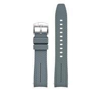 HTHRRFE Bracelet de montre en caoutchouc à extrémité incurvée de 20 mm compatible avec Omega X, Swatch Joint, MoonSwatch Planet, Seamaster 300, Rolex(Gray)