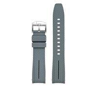 HTHRRFE Bracelet de montre en caoutchouc à extrémité incurvée de 20 mm compatible avec Omega X, Swatch Joint, MoonSwatch Planet, Seamaster 300, Rolex(Grey-black)