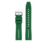 HTHRRFE Bracelet de montre en caoutchouc à extrémité incurvée de 20 mm compatible avec Omega X, Swatch Joint, MoonSwatch Planet, Seamaster 300, Rolex(Dark green-white)