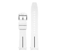 HTHRRFE Bracelet de montre en caoutchouc à extrémité incurvée de 20 mm compatible avec Omega X, Swatch Joint, MoonSwatch Planet, Seamaster 300, Rolex(White-black)