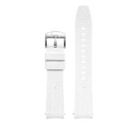 HTHRRFE Bracelet de montre en caoutchouc à extrémité incurvée de 20 mm compatible avec Omega X, Swatch Joint, MoonSwatch Planet, Seamaster 300, Rolex(White)