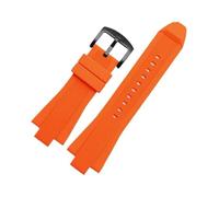 HTHRRFE Bracelet de montre en caoutchouc compatible avec Michael Kors MK9019 MK8295 MK8492 MK9020, bracelet en silicone for homme 29-13 mm(Orange -black)