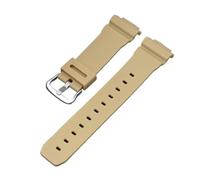 HTHRRFE Bracelet de montre en caoutchouc de silicone 16 mm compatible avec les modèles Casio DW-5600, GW-M5610, G-5600, GW-B5600, DW-6900, GA-2100 et 9052.(Beige,Silver Buckle)