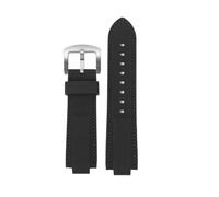 HTHRRFE Bracelet de montre en caoutchouc et silicone compatible avec Casio Edifice EFB-680 ECB10YD for homme Ocean Heart EFB680 convexe 12 mm 14 mm(Black black-silver,12mm)
