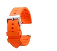 HTHRRFE Bracelet de montre en caoutchouc fluoré 23 mm/24 mm, compatible avec Casio PRW-6600, PRG-600, PRW-60/30/50/70YT, PRJ-B001, orange, vert, marron, chaîne(Orange-silver,24mm)