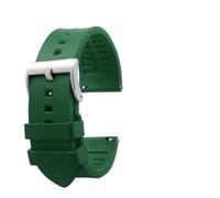 HTHRRFE Bracelet de montre en caoutchouc fluoré 23 mm/24 mm, compatible avec Casio PRW-6600, PRG-600, PRW-60/30/50/70YT, PRJ-B001, orange, vert, marron, chaîne(Green-silver,24mm)