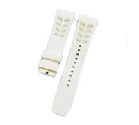 HTHRRFE Bracelet de montre en caoutchouc naturel souple et coloré, compatible avec les bracelets de montre Richard Mille, type oreille brute, 25 mm x 20 mm(White,25mm No buckle)