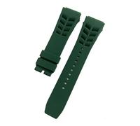 HTHRRFE Bracelet de montre en caoutchouc naturel souple et coloré, compatible avec les bracelets de montre Richard Mille, type oreille brute, 25 mm x 20 mm(Green,25mm rose buckle)