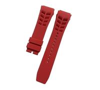 HTHRRFE Bracelet de montre en caoutchouc naturel souple et coloré, compatible avec les bracelets de montre Richard Mille, type oreille brute, 25 mm x 20 mm(Red,25mm rose buckle)