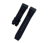 HTHRRFE Bracelet de montre en caoutchouc naturel souple et coloré, compatible avec les bracelets de montre Richard Mille, type oreille brute, 25 mm x 20 mm(Svart,25mm No buckle)