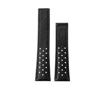 HTHRRFE Bracelet De Montre En Cuir 22 Mm Compatible Avec TAG Heuer Monaco Carrera CAW211R/P, Boucle Déployante Respirante, Imprimé Litchi, En Cuir De Vachette, For Homme(Black no clasp)