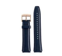 HTHRRFE Bracelet de montre en cuir de vache compatible avec Casio A159W-N1 A158WA A168, petit bracelet carré vintage en métal, chaîne à dégagement rapide, 18 mm(Blue rosegold)