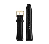 HTHRRFE Bracelet de montre en cuir de vache compatible avec Casio A159W-N1 A158WA A168, petit bracelet carré vintage en métal, chaîne à dégagement rapide, 18 mm(Black gold)