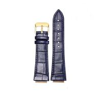 HTHRRFE Bracelet de montre en cuir de vachette for homme et femme, compatible avec Maserati Trident (25 x 18 mm et 21 x 18 mm, R8821108039 et R8821108025)(Blue gold pin,21-18mm Convex)