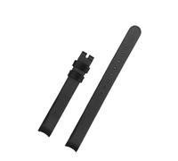 HTHRRFE Bracelet de montre en cuir de vachette noir, blanc et bleu, 11 mm, compatible avec les bracelets Dior for femme, avec joint concave, souple et confortable(Black-nobuckle)