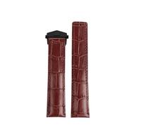 HTHRRFE Bracelet de montre en cuir noir bleu marron 19 mm, 20 mm, 22 mm, compatible avec les montres professionnelles TAG Heuer Monaco Carrera, style boucle déployante(Brown-black,22mm)