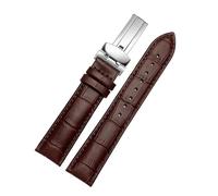 HTHRRFE Bracelet de montre en cuir véritable 20 mm 22 mm for Casio BEM-501 506 307 EDIFICE Series EFB-530 MTP-1303, noir et marron(A brown silver,20mm)
