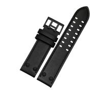 HTHRRFE Bracelet de montre en cuir véritable avec rivets 20 mm et 22 mm, compatible avec la montre Hamilton H760250 Khaki Air Field for homme, noir et marron(Black Gray,22mm)