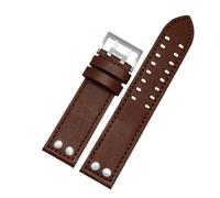 HTHRRFE Bracelet de montre en cuir véritable avec rivets 20 mm et 22 mm, compatible avec la montre Hamilton H760250 Khaki Air Field for homme, noir et marron(Blue Pink,22mm)