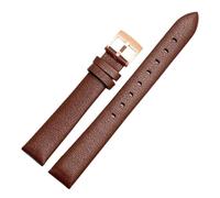 HTHRRFE Bracelet de montre en cuir véritable compatible avec Swarovski 5158972 Armani Fossil Series Chaîne de montre for femme Bracelet de montre en cuir véritable 12 14 16 mm(Brown-rose gold,12mm)