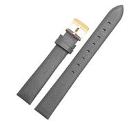 HTHRRFE Bracelet de montre en cuir véritable compatible avec Swarovski 5158972 Armani Fossil Series Chaîne de montre for femme Bracelet de montre en cuir véritable 12 14 16 mm(Gray-gold buckle,16mm)