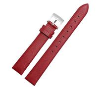 HTHRRFE Bracelet de montre en cuir véritable compatible avec Swarovski 5158972 Armani Fossil Series Chaîne de montre for femme Bracelet de montre en cuir véritable 12 14 16 mm(Red-Silver Buckle,12mm)