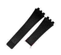 HTHRRFE Bracelet de montre en silicone souple compatible avec la série TAG Heuer Carrera for homme, bracelet à interface concave-convexe(Black-No buckle)