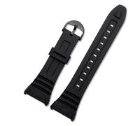 HTHRRFE Bracelet de montre étanche compatible avec Casio 3239 W-96H-1A 2A 9A, bracelet spécial en silicone, chaîne de montre électronique, accessoires, noir, 18 mm
