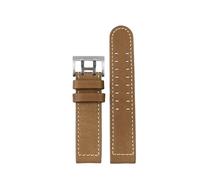 HTHRRFE Bracelet de montre Jazz en cuir véritable, compatible avec les montres Hamilton Khaki Aviation H77616533 et H70615733 Field for homme(A khaki silver,22mm)