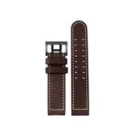 HTHRRFE Bracelet de montre Jazz en cuir véritable, compatible avec les montres Hamilton Khaki Aviation H77616533 et H70615733 Field for homme(A Dark brown black,22mm)