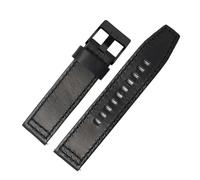 HTHRRFE Bracelet de montre rétro à dégagement rapide en cuir véritable Diesel, compatible avec les modèles JR1354|1487|1424, noir et marron foncé, 22 mm et 24 mm(Black-Black Buckle,24mm)