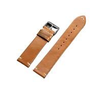 HTHRRFE Bracelet de montre vintage en cuir ciré 18 mm, 20 mm, 22 mm, 19 mm, 21 mm, 24 mm, coutures universelles, compatible avec les montres Omega et Seiko.(Yellow Brown,24mm)