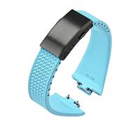 HTHRRFE Bracelet en caoutchouc fluoré compatible avec Tissot PRX Series Super Player 35 mm 40 mm FKM for femme et homme, boucle déployante à dégagement rapide, 11 mm 12 mm(Light blue Black,12mm)