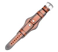 HTHRRFE Bracelet en cuir rétro brossé à la main, style chaîne de montre, compatible avec les montres Fossil, Panerai, Rolex, Tudor, accessoires 18, 20 et 22(Black Yellow,20mm)