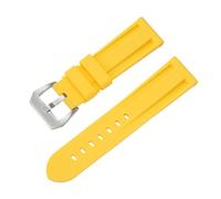 HTHRRFE Bracelet en silicone compatible avec Panerai, bracelet universel pour montre Omega, compatible avec Casio Sport, pour homme et femme, 20 mm, 22 mm, 24 mm, 26 mm., Jaune/argenté, 26mm, Bande