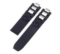 HTHRRFE Bracelet en silicone convexe 20 mm x 10 mm, compatible avec la montre Cartier 21 Chronoscaph Sport, bracelet étanche W10198U2 W10197U2(Black no buckle)