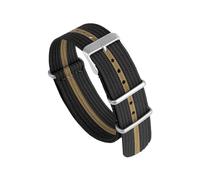 HTHRRFE Bracelet NATO Allinone en nylon tissé fin, disponible en 18 mm, 19 mm, 20 mm et 22 mm. Respirant et imperméable.(Black gold,22mm)