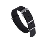 HTHRRFE Bracelet NATO Allinone en nylon tissé fin, disponible en 18 mm, 19 mm, 20 mm et 22 mm. Respirant et imperméable.(Svart,20mm)