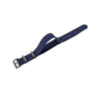 HTHRRFE Bracelets de montre en nylon élastiques originaux plongée rétro bleu foncé noir rouge compatible avec Seiko Universal Men bracelet de montre à boucle noire argentée(Blue-Black,18mm)